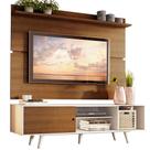 Rack Dubai e Painel até 65" com Pés Branco/rustic Madesa