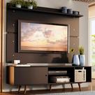 Rack Dubai e Painel para TV até 65" Preto e Rustic Madesa Rack Dubai e Painel para TV até 65" Preto e Rustic Madesa