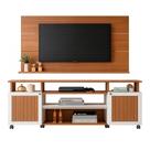 Rack e Painel para TV até 75 Polegadas Artely Ipanema Slim, Cinamomo e Off White Rack e Painel para TV até 75 Polegadas Artely Ipanema Slim, Cinamomo e Off White