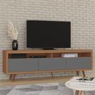 Rack Edina 100% MDF Tuboarte 3 Portas Basculantes e Pés Estilo Retrô