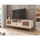 Rack Esmeralda 1,60m C- 2 Portas Gaveteiro E Nicho Central Off White-noce