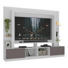 Rack Estante c/ Painel e Suporte TV 65" e 2 portas Oslo Multimóveis Branco/Lacca Fumê