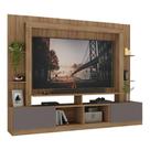 Rack Estante c/ Painel e Suporte TV 65" e 2 portas Oslo Multimóveis Madeirado/Lacca Fumê