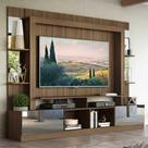 Rack Estante c/ Suporte TV 65" e Espelho Oslo Multimóveis Madeirado/Lacca Fumê