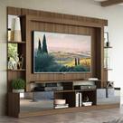 Rack Estante c/ Suporte TV 65" e Espelho Oslo Multimóveis Madeirado