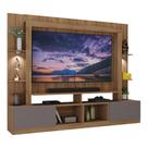 Rack Estante c/ Suporte TV 65" e Leds Berlim Multimóveis Madeirado/Lacca Fumê