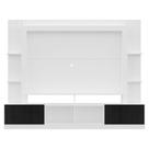 Rack Estante com Painel 65 e 2 Portas Oslo Branco preto