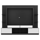 Rack Estante com Painel 65 e 2 Portas Oslo Preto branco