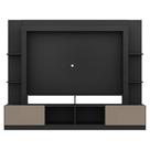 Rack Estante com Painel 65 e 2 Portas Oslo Preto Fumê