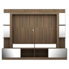 Rack Estante com Painel 65 e Espelho Oslo Madeirado