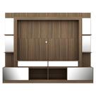 Rack Estante com Painel 65 e Espelho Oslo Madeirado