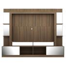 Rack Estante com Painel 65 e Espelho Oslo Madeirado preto