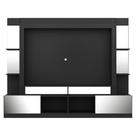 Rack Estante com Painel 65 e Espelho Oslo Preto e branco