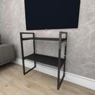 Rack estilo industrial aço cor preto prateleiras 30 cm cor preto modelo ind08prk