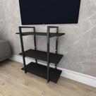 Rack estilo industrial aço cor preto prateleiras 30 cm cor preto modelo ind09prk