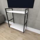 Rack estilo industrial aço cor preto prateleiras 30cm cor branca modelo ind10brk