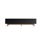 Rack Flynt 219 cm 3 Portas Preto Touch com Natural Província