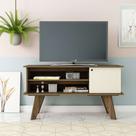 Rack Frank Marrom e Off White 120 cm