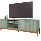 Rack Holanda 200cm para Tv Até 70 Polegadas Ripado 3 Portas Permobili Cor Salvia Cinamomo