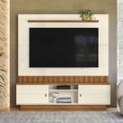 Rack Home 175cm Painel Ripado Portas de Correr e Prateleira Estante para Sala 2 Portas Frisadas