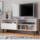 Rack Home Theater Suspenso Detroit TV Até 55 Polegadas 1 Porta 1 Prateleira Sala de Estar Branco