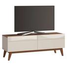 Rack imcal classic 1.4 para tv até 49 polegadas - off white/freijó natura 2 gavetas