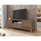 Rack Jade 1,60m C- 2 Portas Gaveteiro E Nicho Central Cinza Perola-noce