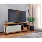 Rack Jurerê 2 PT Freijó e Off White 180 cm Rack Jurerê 2 PT Freijó e Off White 180 cm