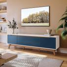 Rack Kappesberg 3 Portas Branco/Azul Profundo 180cm