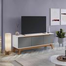 Rack Kappesberg 3 Portas Branco/Chumbo 136cm