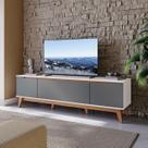 Rack Kappesberg 3 Portas Branco/Chumbo 180cm