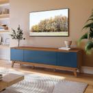 Rack Kappesberg 3 Portas Canela/Azul Profundo 180cm