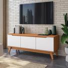 Rack Kappesberg 3 Portas Canela/Branco 136cm Rack Kappesberg 3 Portas Canela/Branco 136cm