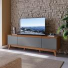 Rack Kappesberg 3 Portas Canela/Chumbo 180cm