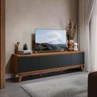 Rack Kappesberg 3 Portas Canela/Preto Fosco 180cm