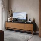 Rack Kappesberg 3 Portas Preto Fosco/Canela 180cm