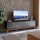 Rack Kappesberg 3 Portas Preto Fosco/Chumbo 180cm