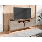 Rack Lizz 170cm 4 Portas E Prateleiras Off White Cedro