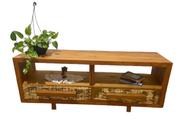 Rack Madeira de Demolição 2m Peroba Rosa 2 gaveta com Patina Branco. Rack Madeira de Demolição 2m Peroba Rosa 2 gaveta com Patina Branco.
