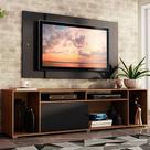 Rack Madesa Cancun e Painel para TV até 58 Polegadas - Rustic/Preto 7K8N