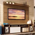 Rack Madesa Cancun e Painel para TV até 65 Polegadas - Rustic/Rustic/Branco