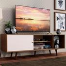 Rack Madesa Dubai para TV até 65 Polegadas com Pés - Rustic/Branco/Rustic
