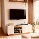 Rack MDF 130cm 3 Portas e Nicho Central Sala