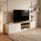 Rack MDF 155cm Portas Nicho Central e Rodapé