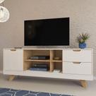 Rack Michigan Off White e Carvalho 160 cm