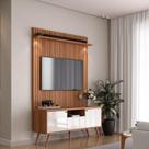 Rack Movelove 2 Portas e 1 Gaveta com Painel Led Efeito Ripado para TV 70 Polegadas River 136cm Rack Movelove 2 Portas e 1 Gaveta com Painel Led Efeito Ripado para TV 70 Polegadas River 136cm