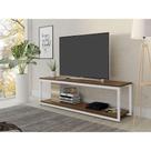Rack Munique Estilo Industrial Klm Móveis Amadeirado Com Branco