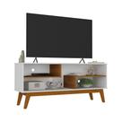 Rack Nature 1.36 Tv 55 Polegadas Decoração Sala Estar Recepção Nichos Prateleiras Organizadoras Pés Retrô Madeira - Lojas RPM