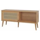 Rack Nature 1 Porta Tela Palha Estrutura MDF cor Freijo 135 cm - 72167