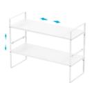 Rack organizador de prateleiras de armazenamento IPEGtop expansível, pacote com 2 unidades, branco